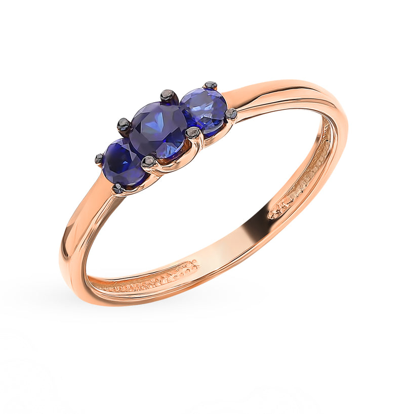 Gold ring with sapphires